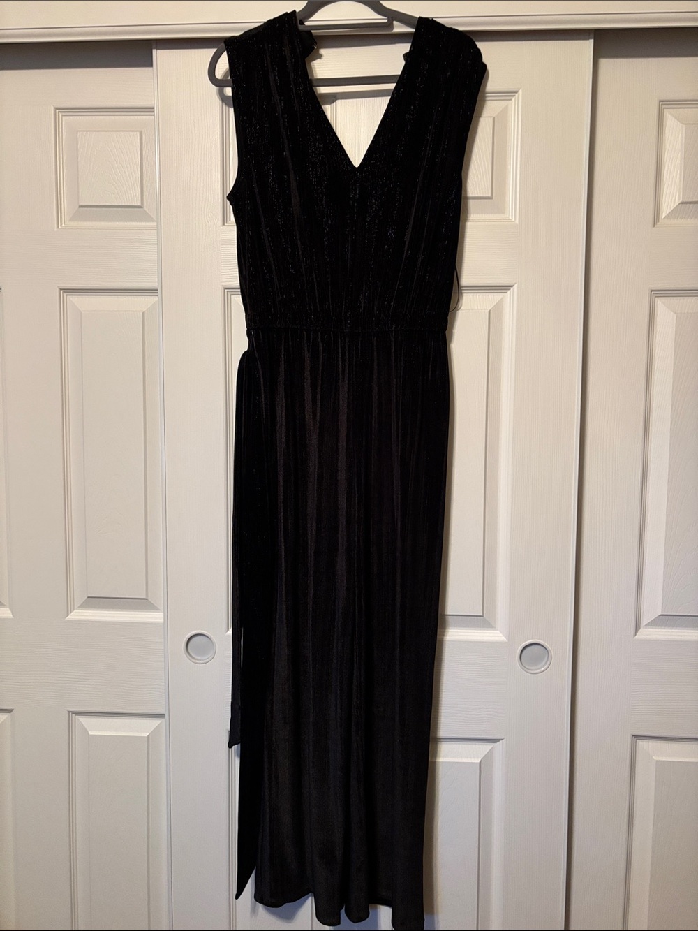 Michael Kors Black Sleeveless V-Neck Evening Jumpsuit